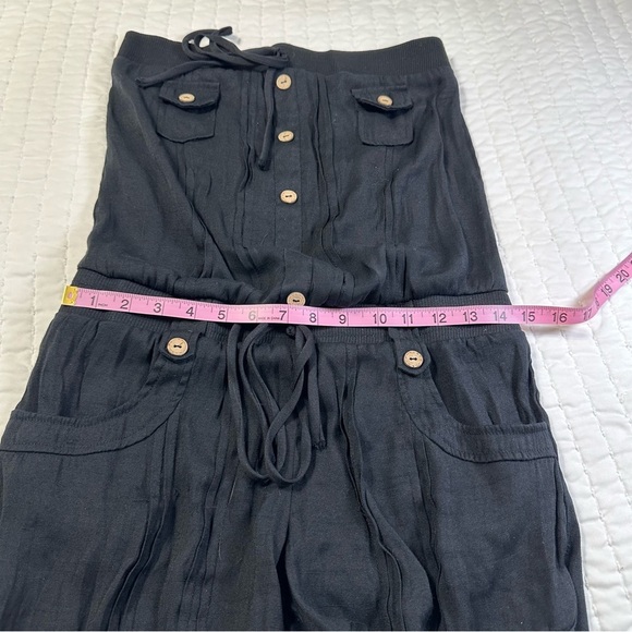 Rhapsody Neutral Black Sleeveless Romper with pockets - Picture 4 of 11